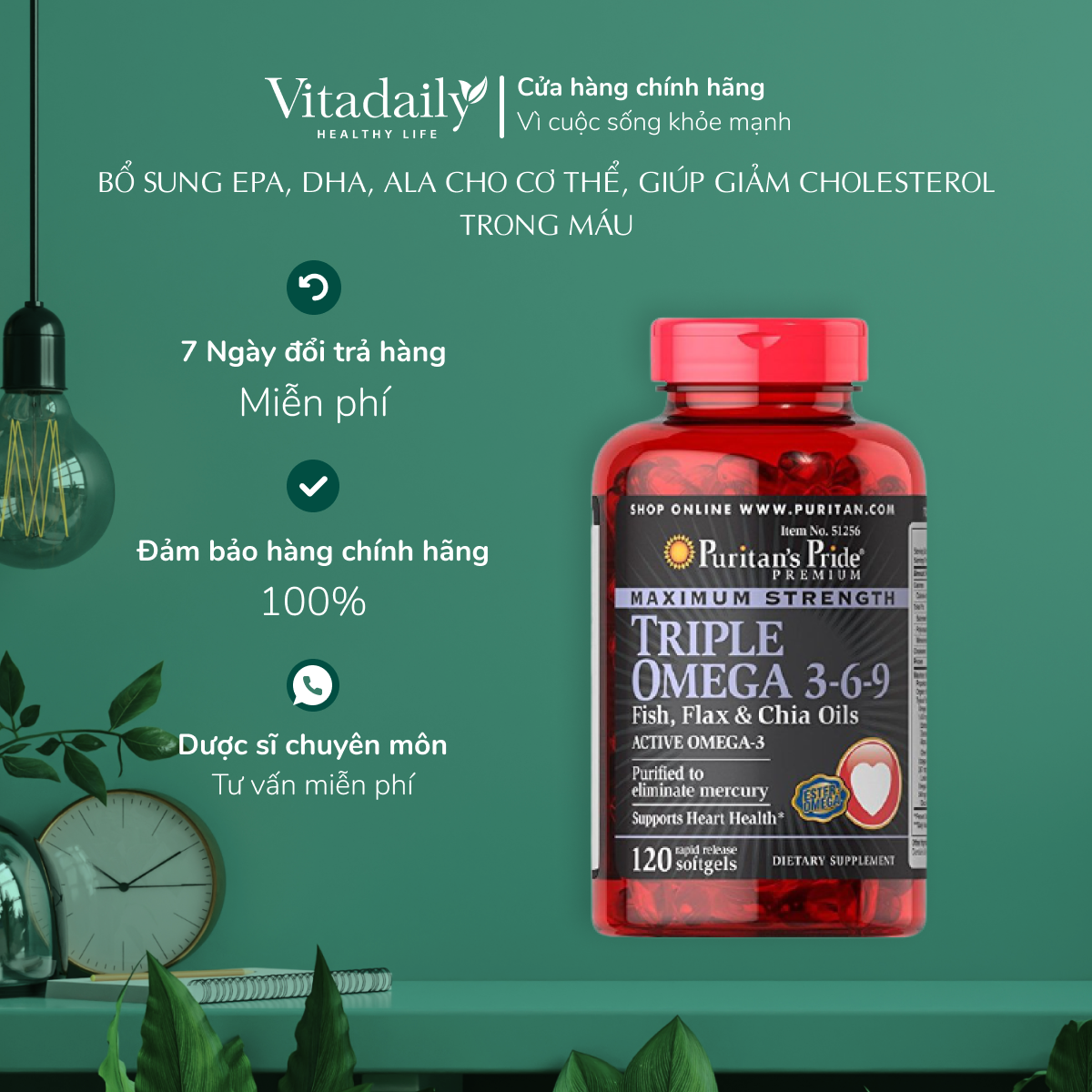 Viên Uống Omega 369 Premium Maximum Strength Triple Omega Fish, Flax & chia Oils