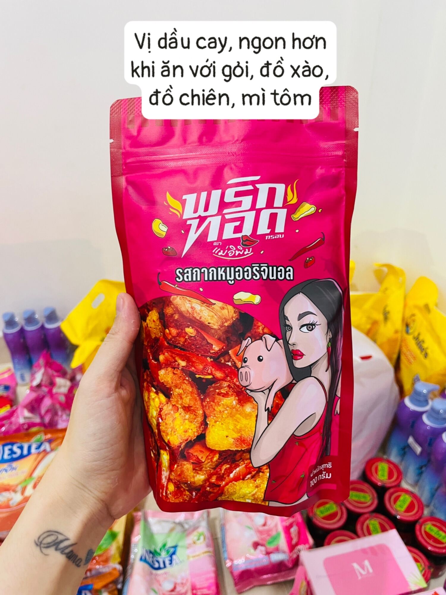 Bịch Ớt Chiên Giòn Cô Gái Pimrypie Tẩm Vị Heo Ăn Liền Thái Lan 100g Cực Ngon