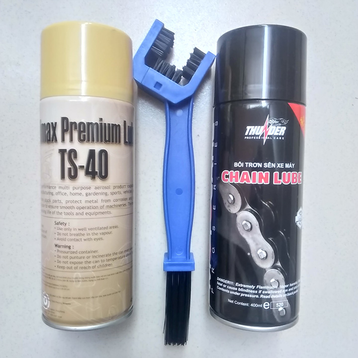 Làm sạch và đẹp dây sên xe máy và mô tô ts40, chà sên và thunder 400ml