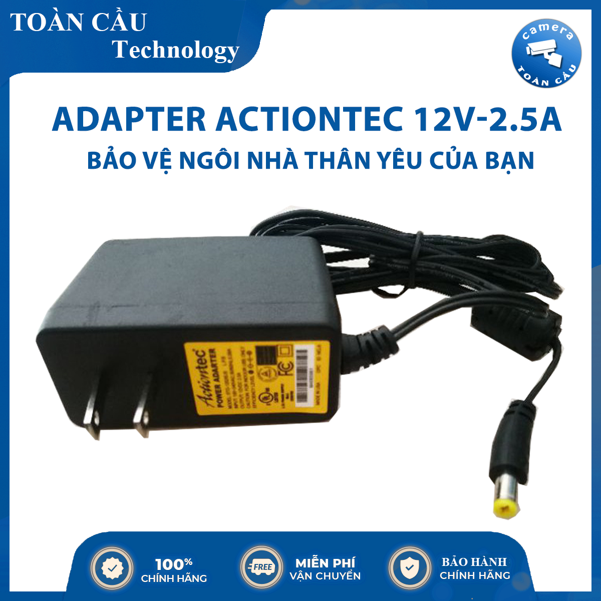 [HCM][100% CHÍNH HÃNG] Nguồn Adapter Actiontec 12V-2A (Màu xanh) -  Có Đèn LED Báo Tín Hiệu - Camera Toàn Cầu