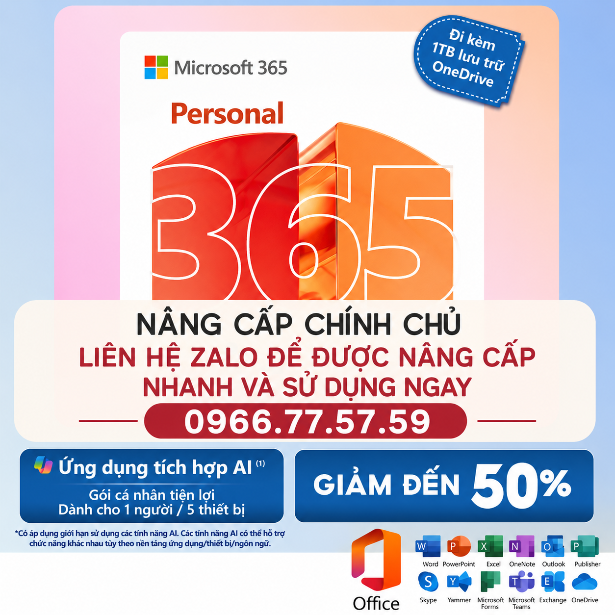 Microsoft 365 Premium cao cấp Phần mềm bảo mật Nâng cấp Microsoft 365 chính chủ Dùng được 5 thiết bị 1TB dung lượng Không thể thiếu khi làm việc và học tập