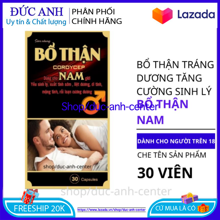 Tăng cường sinh lý nam giới Bổ Thận Nam Cordyceps giảm xuất tinh sớm khỏe hơn hộp 30 viên