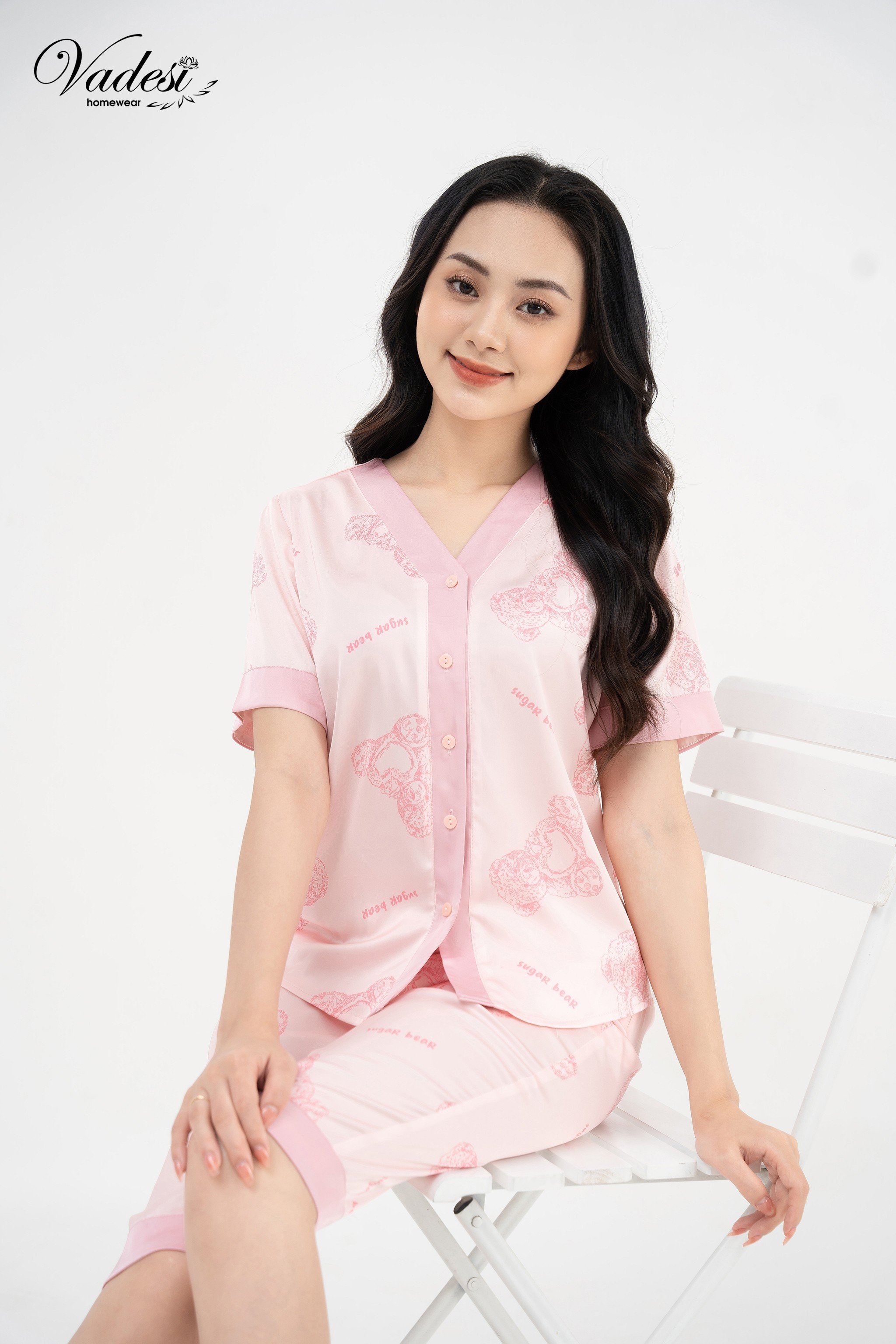 Bộ Pijama Lửng Cộc Cổ Tim Y Vadesi Luạ Cao Cấp Mặc Nhà Mùa Hè Mát Mềm Nhiều Họa Tiết Đẹp