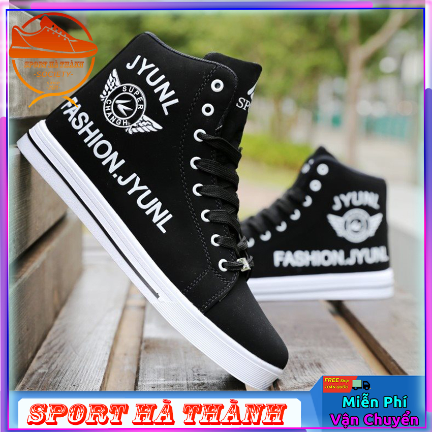 Giày cổ cao da nam - Giày sneaker Nam Fashion JYUNLL thời trang siêu chất - Giày sneaker thời trang Shop SPORT HÀ THÀNH