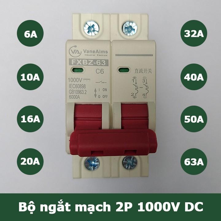 Át 1 chiều bảo vệ quá tải cho hệ thống điện 1 chiều VaneAims chuyên dụng cho hệ thống điện năng lượng mặt trời DC1000V 2P 25A/40A/63A aptopmat 1 chiều bộ ngắt mạch 1 chiều bảo vệ quang điện cầu dao 1 chiều