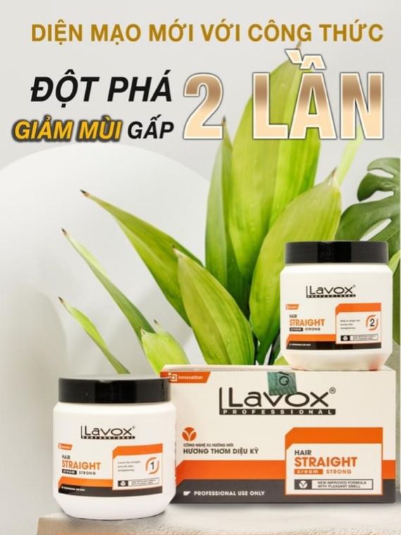 '' hàng chính hãng '' kem duỗi thẳng cho mọi loại tóc hương thơm diệu nhẹ lavox plus cặp 500ml & 1000ml
