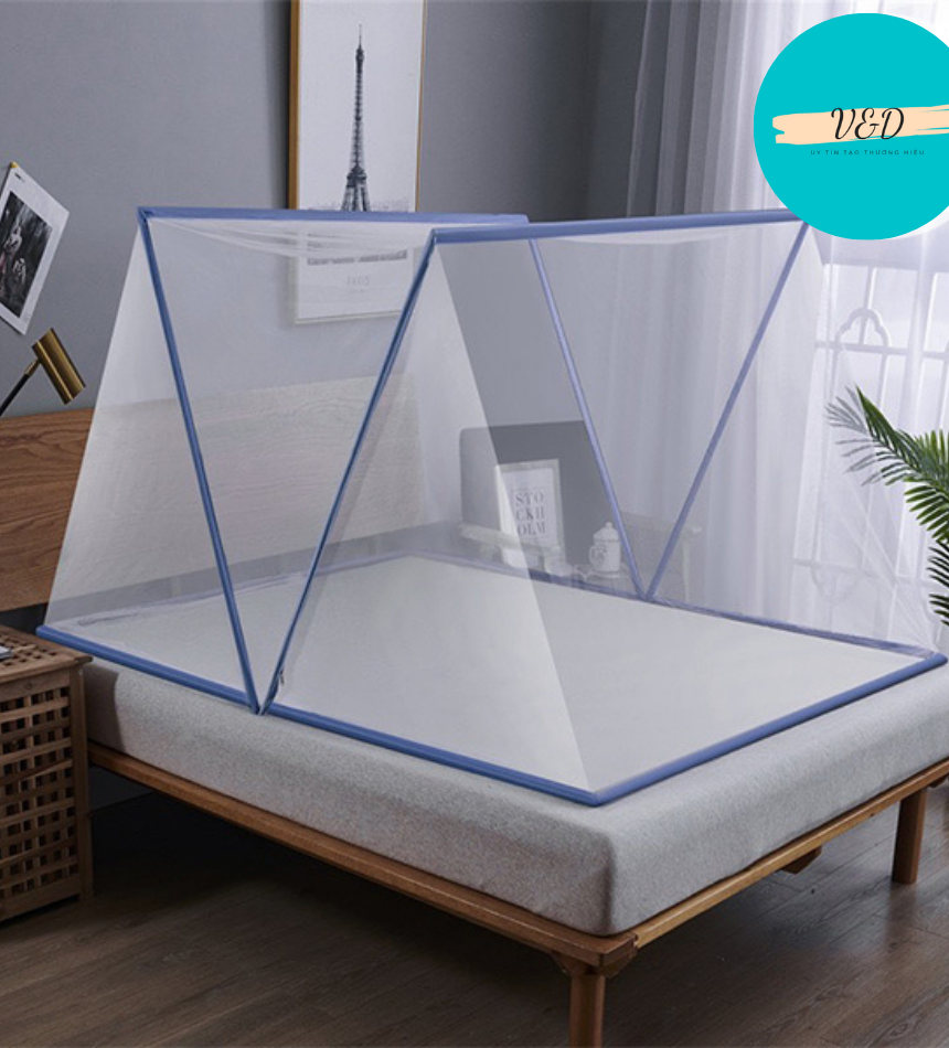 Màn chụp gấp gọn chống muỗi người lớn 1m2m, 1m42m, 1m8*2m - hàng việt nam loại gấp gọn