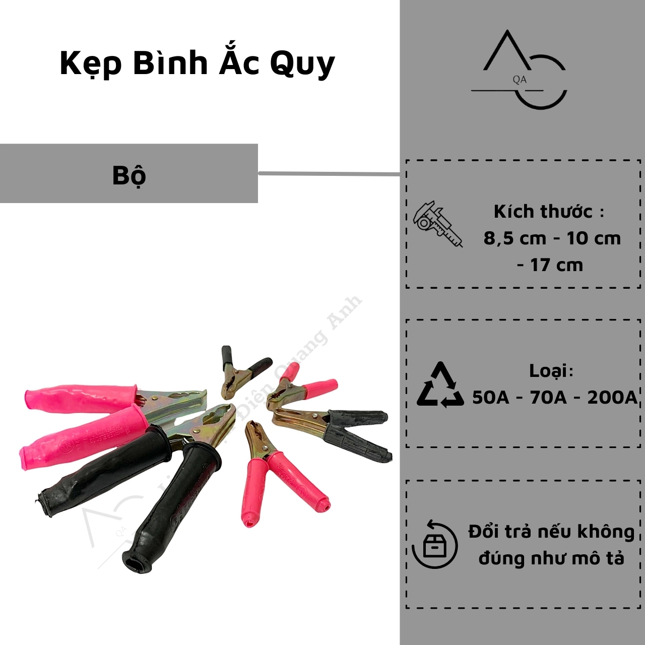 Kẹp bình ắc quy kẹp cá sấu acquy đầu kẹp cá sấu mini các loại