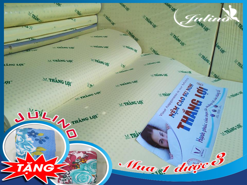 Nệm 1m6 x 2m x 15cm cao su non THẮNG LỢI khuyến mãi tặng 02 DRAP thun lạnh cao cấp Bảo hành đổi mới 15 năm