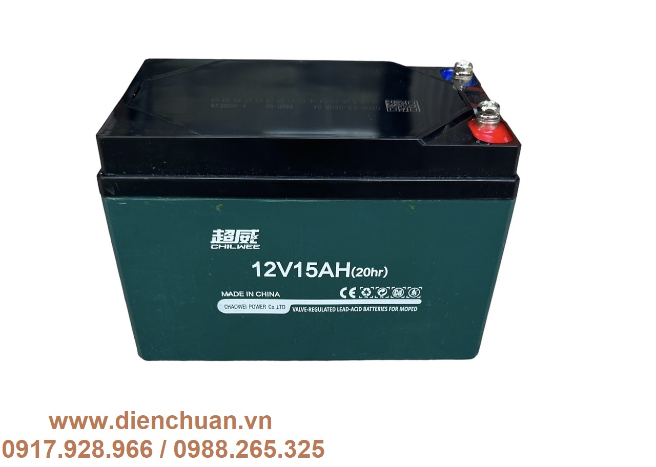 Ắc quy xe đạp điện CHILWEE 12V 15AH/20HR - BÌNH CHILWEE 15A Thương hiệu nổi tiếng TRUNG QUỐC