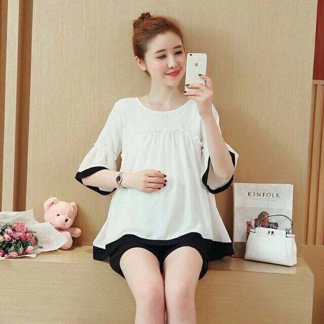 Áo bầu thu quảng châu cổ tròn xinh