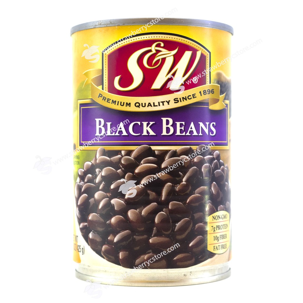 Đậu đen đóng hộp hiệu s&w black beans 425g