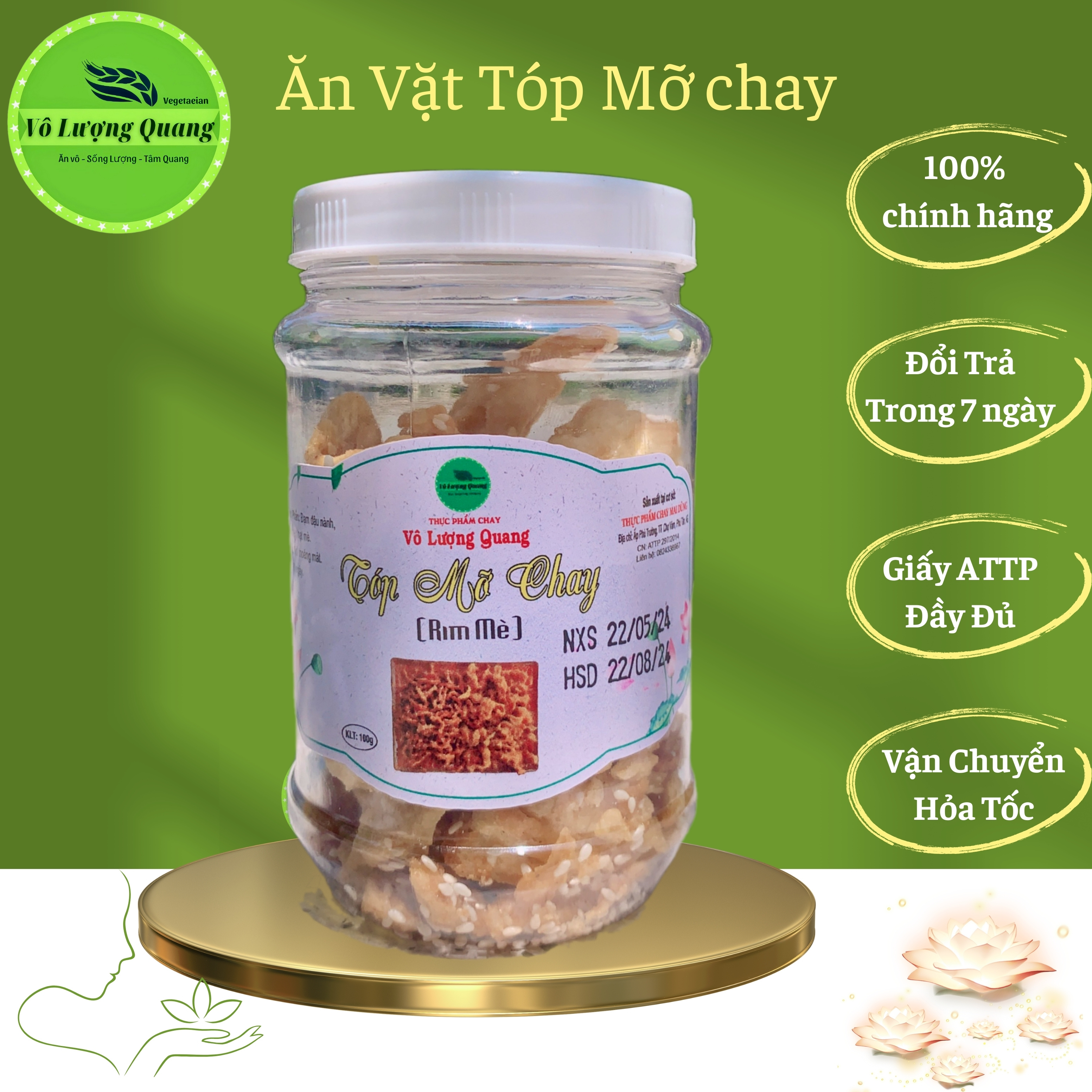 Tóp mỡ chay/ đồ ăn vặt chay/ Vô Lượng Quang cao cấp