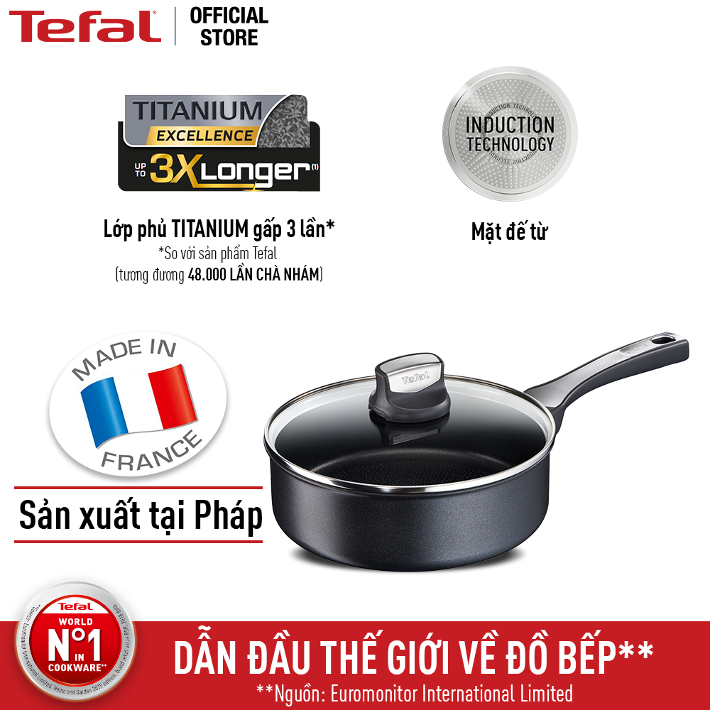 Quánh chống dính đáy từ Tefal Expertise C6203272 24cm có nắp