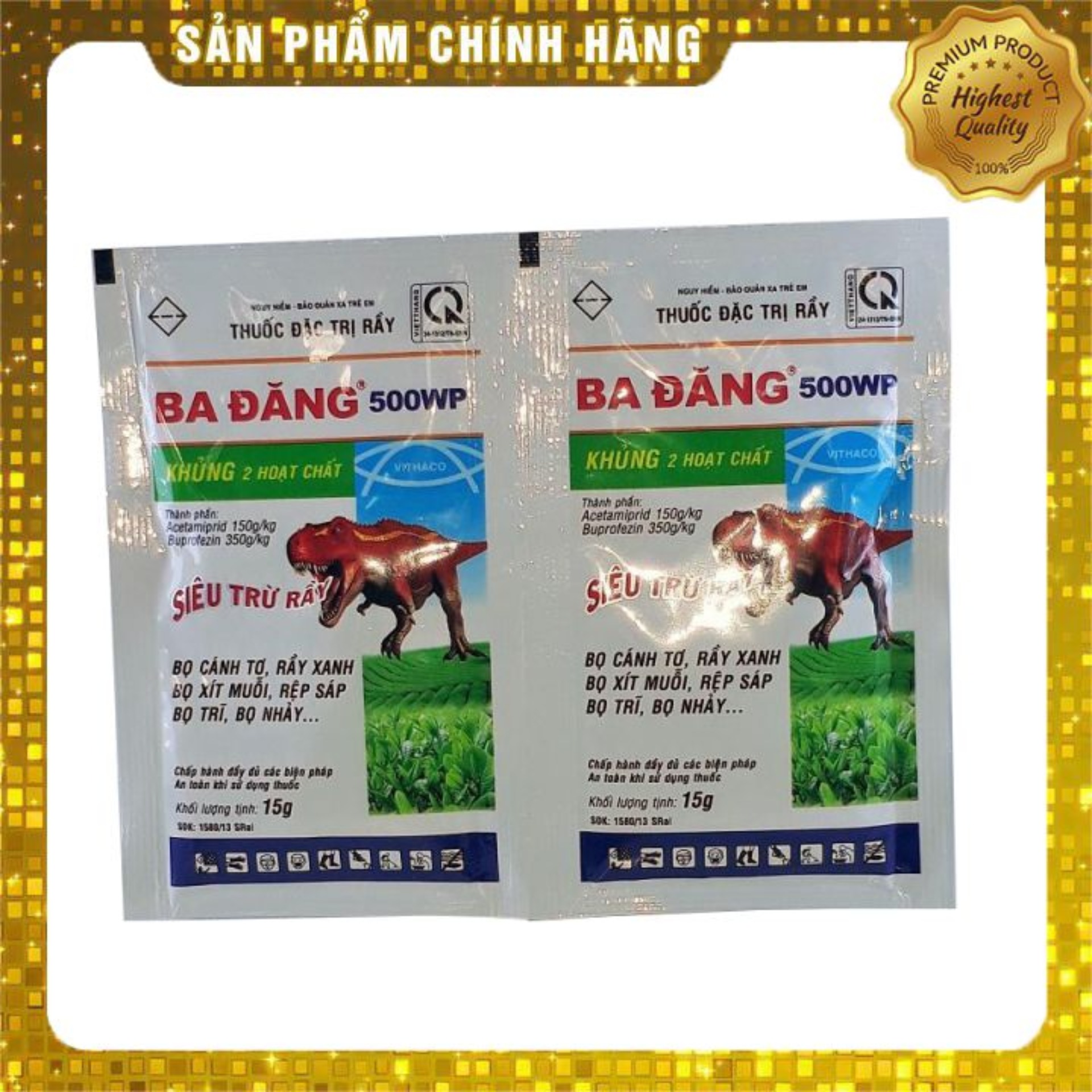 Combo 2 gói thuốc trừ rầy Ba Đăng 500WP (15g) trị rầy rệp, bọ xít, muỗi, bọ nhảy...