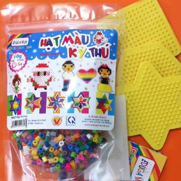 [HCM]Đồ chơi xếp hình Hạt màu kỳ thú túi 60g 10 màu - Phát triển kỹ năng sáng tạo ở trẻ - Vui chơi cùng bé cả nhà thêm vui
