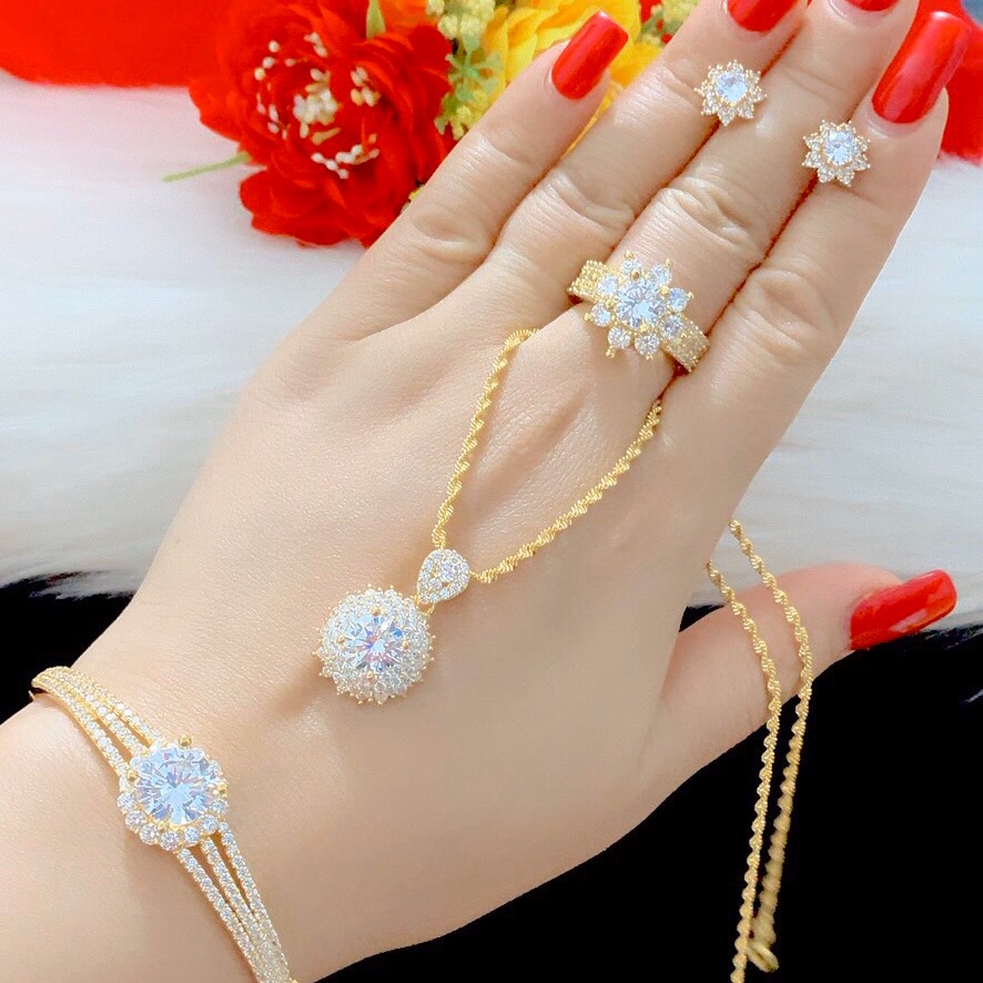 Set bộ trang sức mạ vàng 18k mẫu mới về
