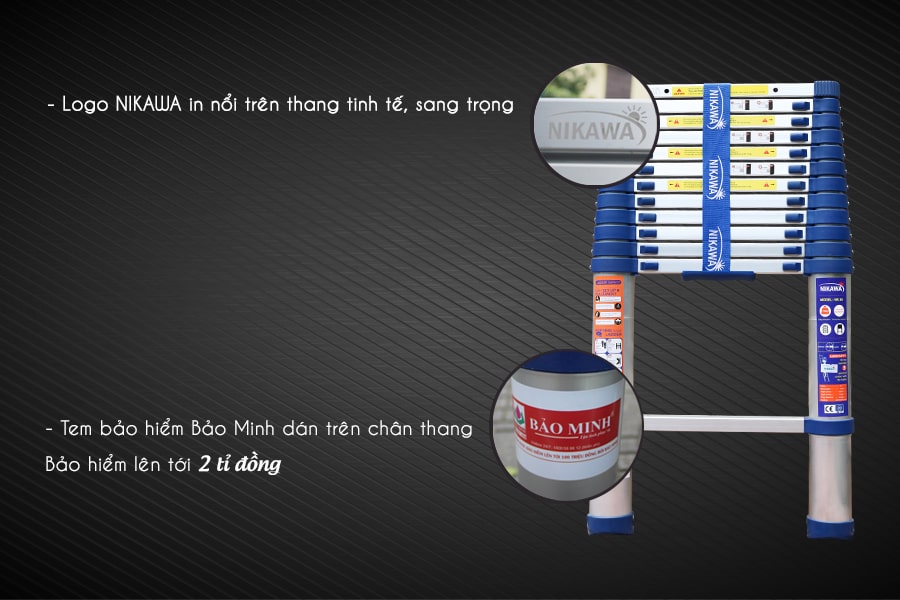Thang nhôm rút đơn Nikawa NK-44 New