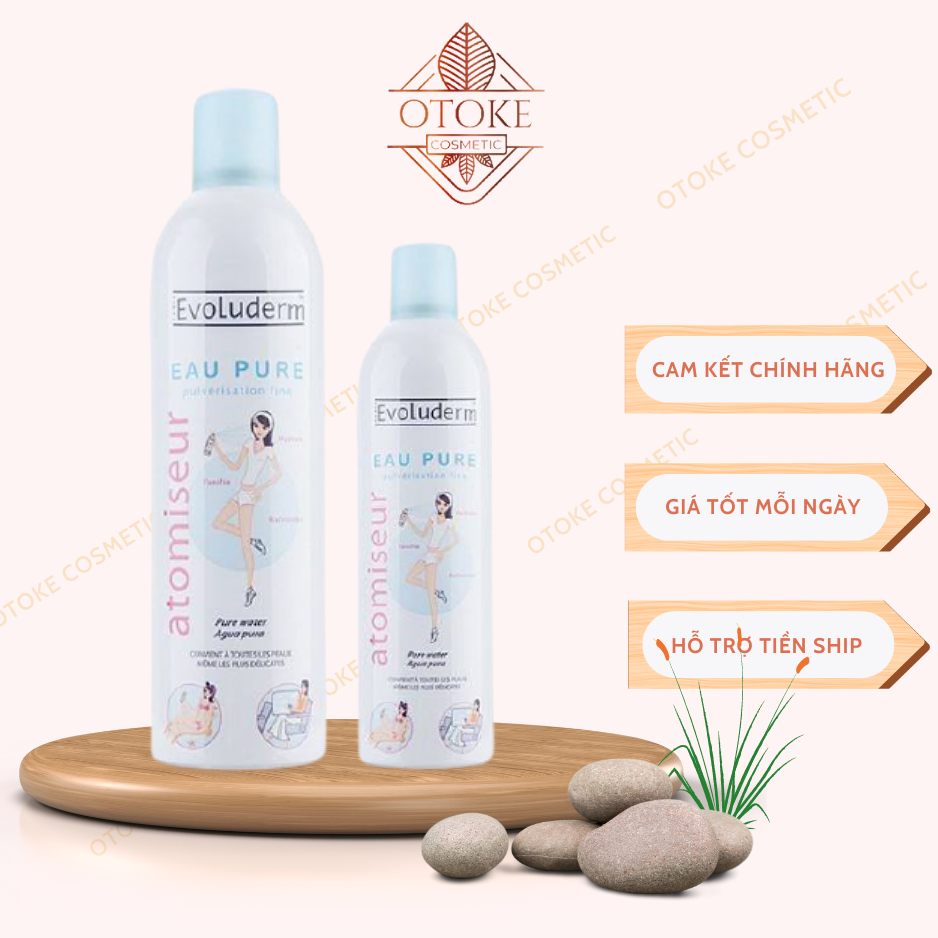 Xịt khoáng Evoluderm cấp ẩm làm dịu da, sản xuất tại Pháp, dung tích 400ml