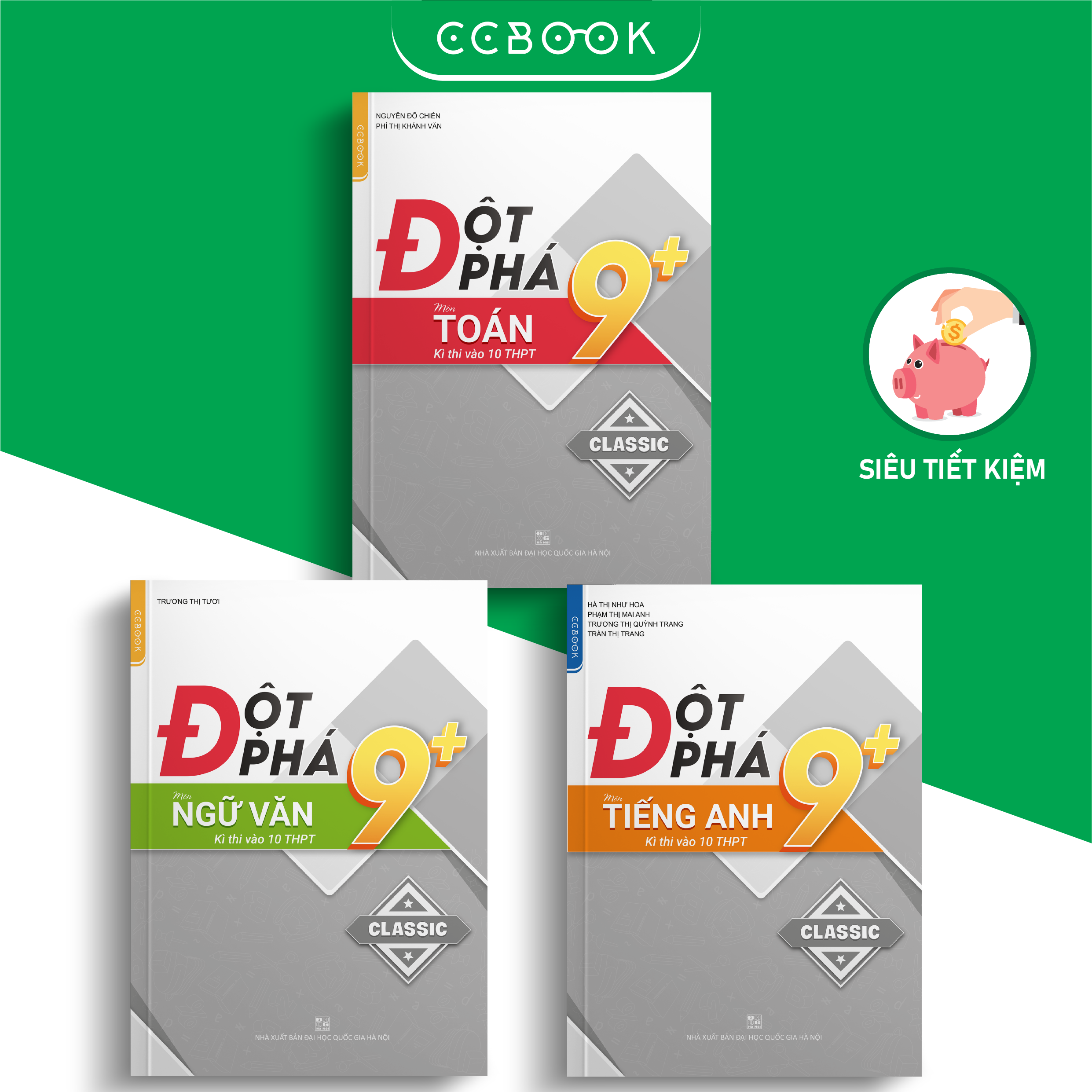 Sách – combo đột phá 9+ – toán văn anh – ôn thi vào 10 – chính hãng ccbook