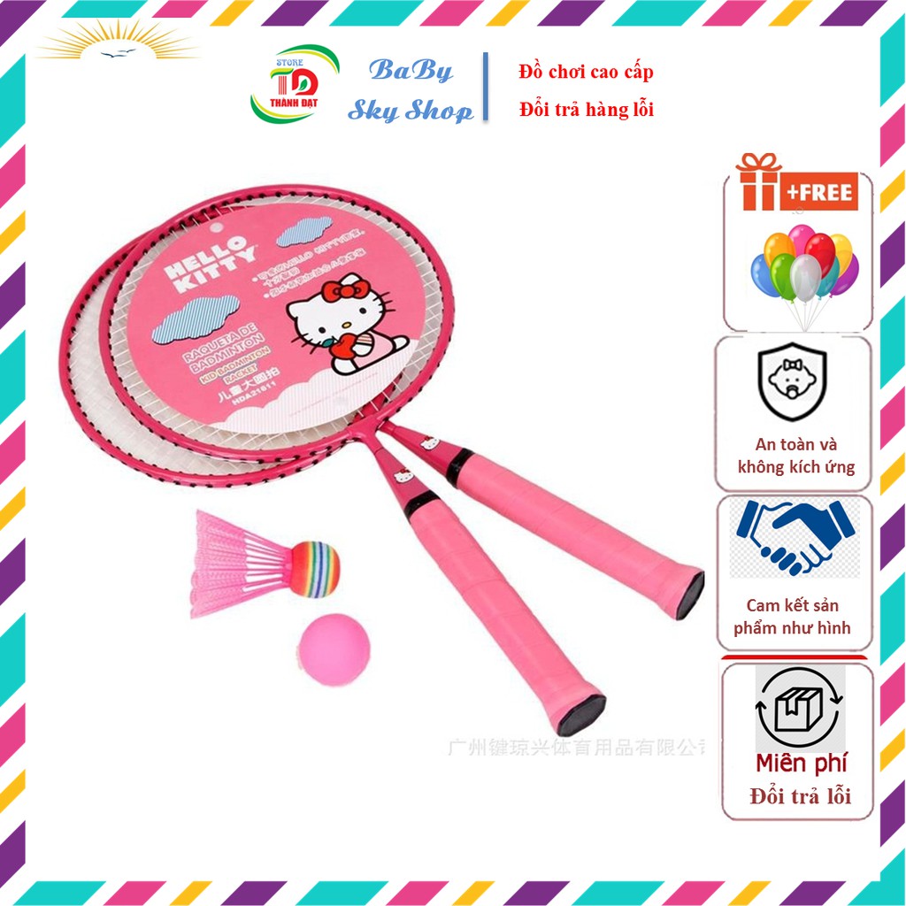 Vợt cầu lông hello kitty màu hồng, 2 màu dễ thương cho bé