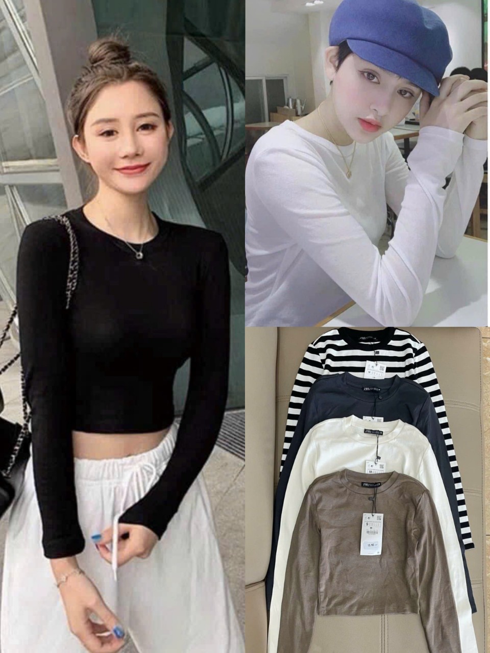 Áo croptop cổ tròn dài tay chất len zip - 247StoreFashion - Aoziptrondaitay54_P5K4