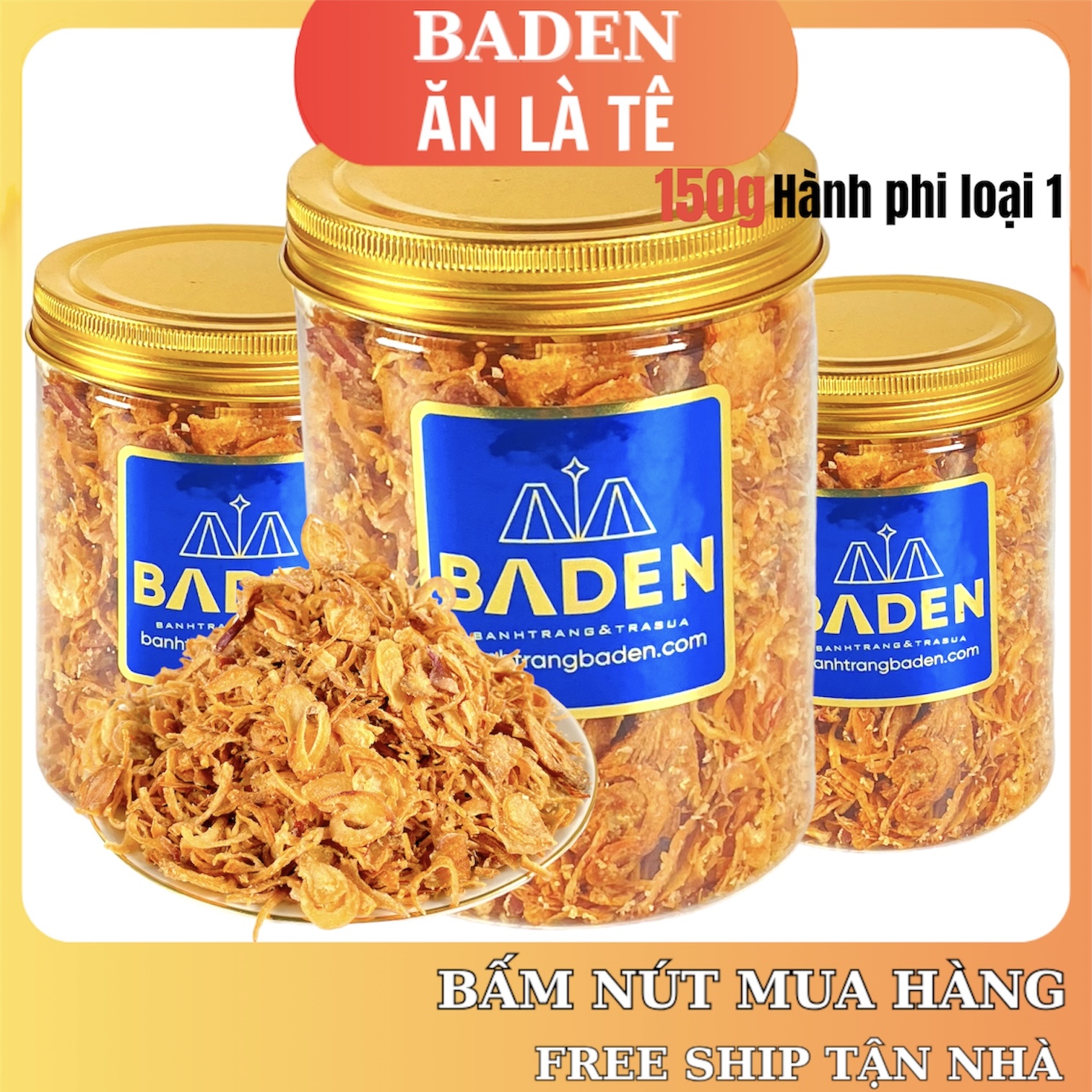 Hành phi cao cấp - hủ 180g loại ngon ăn kèm bánh tráng phơi sương