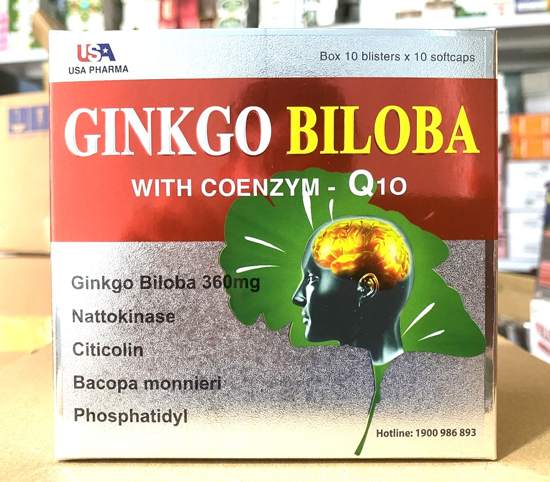 Ginkgo Biloba 360mg Bổ Sung Dưỡng Chất Cho Não, hoạt huyết dưỡng não hộp 100 viên