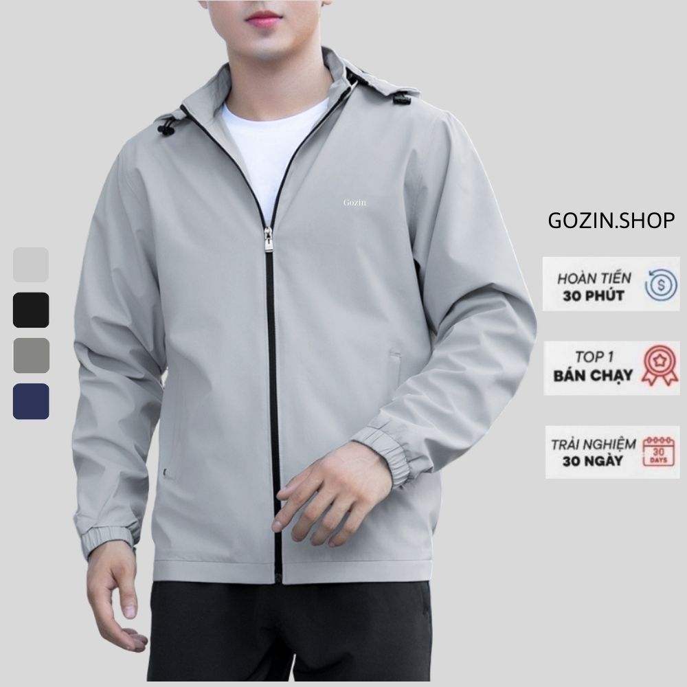 Áo khoác nam Cao Cấp GOZIN.SHOP chất liệu gió tráng bạc chống tia UV chống nắng ngăn gió JA08
