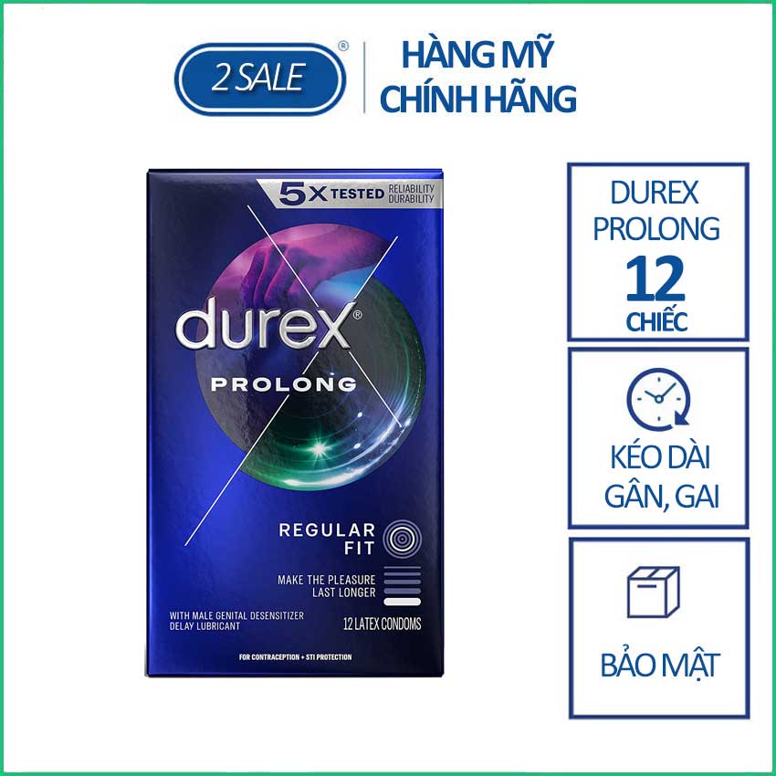 Bao cao su gân gai kéo dài thời gian quan hệ Durex Prolong