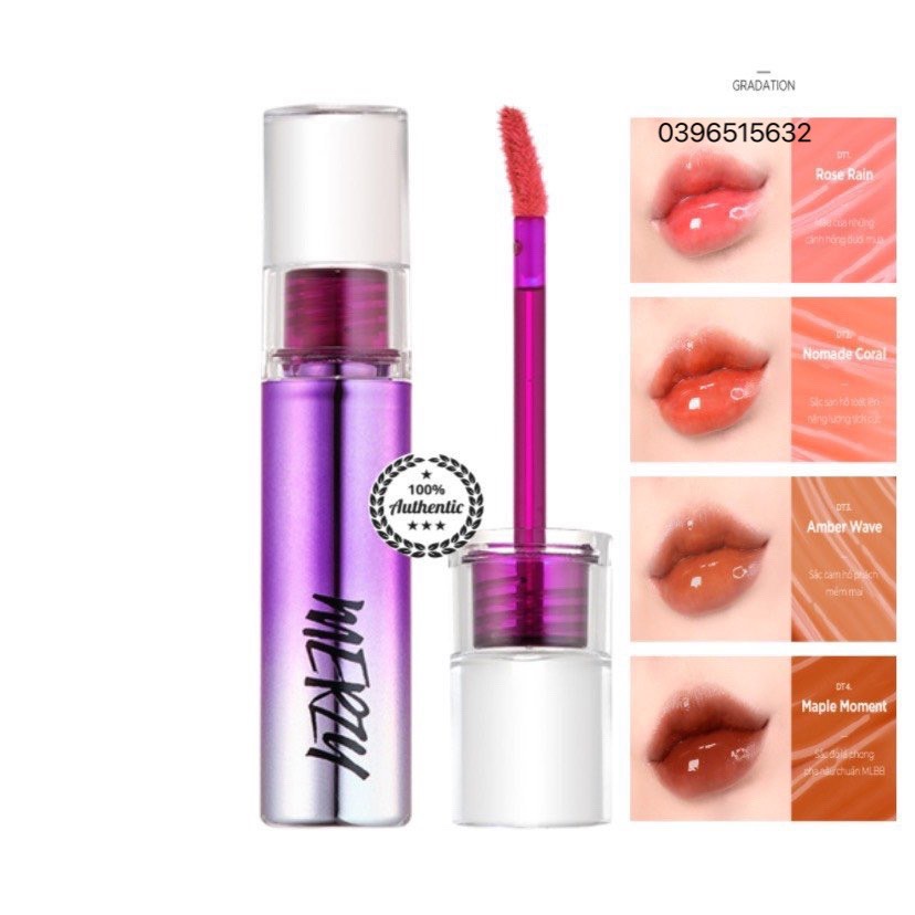 (Sẵn 9 màu) Son Tint Bóng Merzy Aurora Dewy Tint