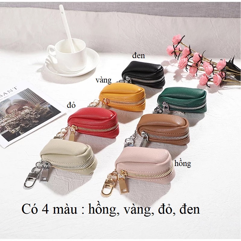 [HCM]MÓC KHÓA VÍ DA NỮ - VÍ NHỎ MÓC KHÓA XE MÁY Ô TÔ - NHỎ GỌN SIÊU CUTE-NỮ TÍNH DỄ THƯƠNG