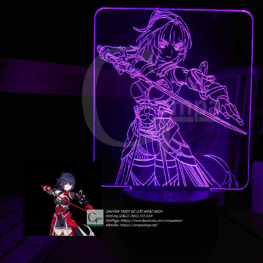 Đèn ngủ honkai impact raiden mei type 01 ghki0201 16 màu tùy chỉnh compashop