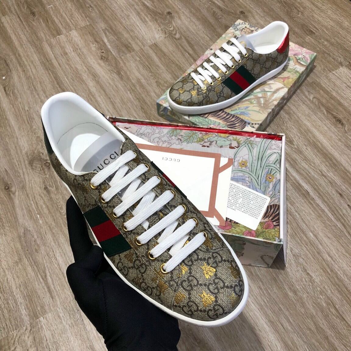 Giày Gucci Wmns Ace GG supreme bees sneaker 
