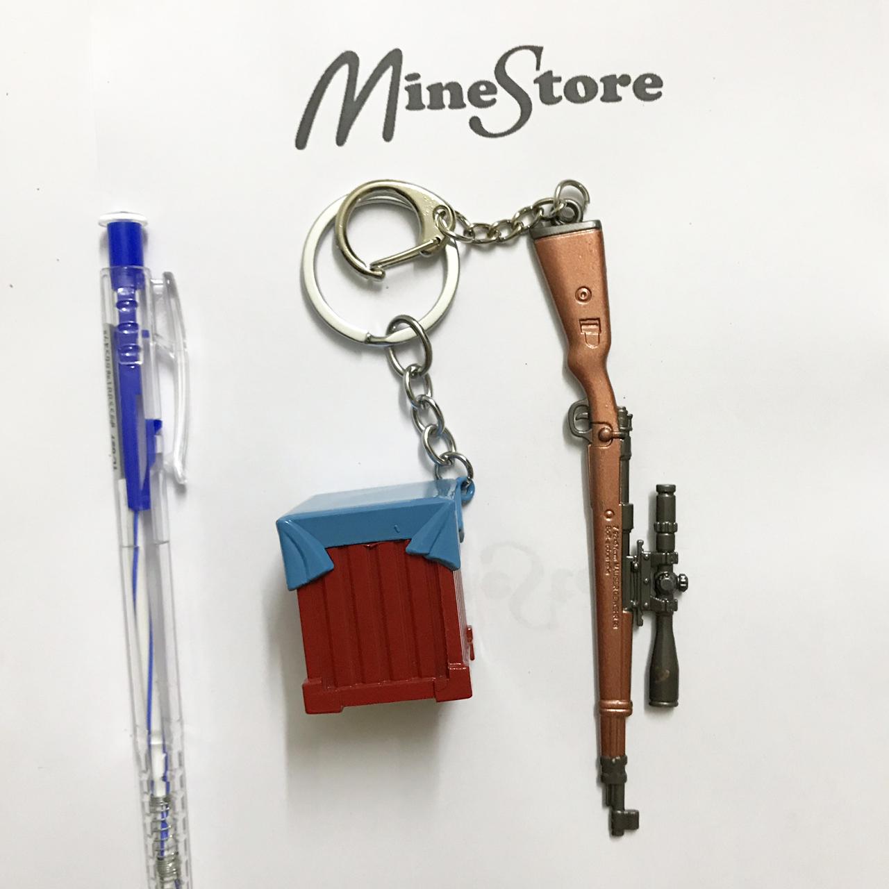 Combo 2 Móc Khóa PUBG: Thính PUBG Và K98 PUBG Size 12Cm (Kar98 Pubg)