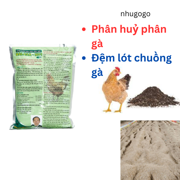 Balasa N01 1kg men ủ, đệm lót, phân huỷ phân gà, vật nuôi