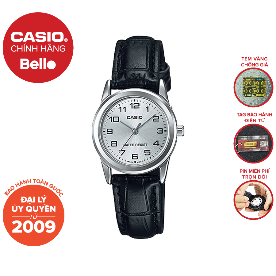 Đồng hồ Casio Nữ LTP-V001L-7B chính hãng giá rẻ - Bảo hành 1 năm - Pin trọn đời