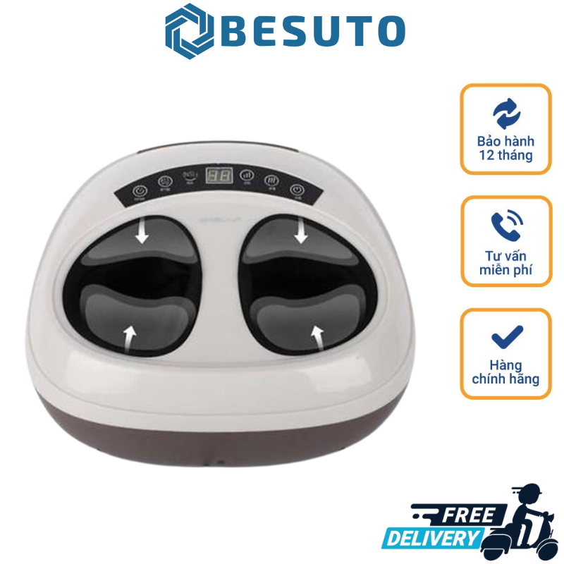 Máy Massage Chân Ohella, Máy Mát Xa Các Huyệt Đạo, Sưởi Ủ Ấm Bàn Chân Với 3 Mức Nhiệt, Nhập Hàn, Màu Đen Bảo Hành 12 Tháng