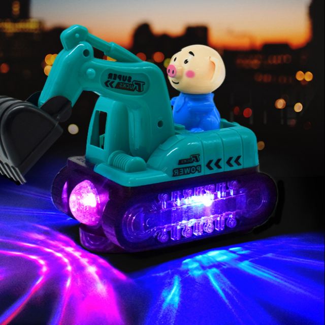 Heo con lái xe cẩu âm nhạc đèn led vui nhộn