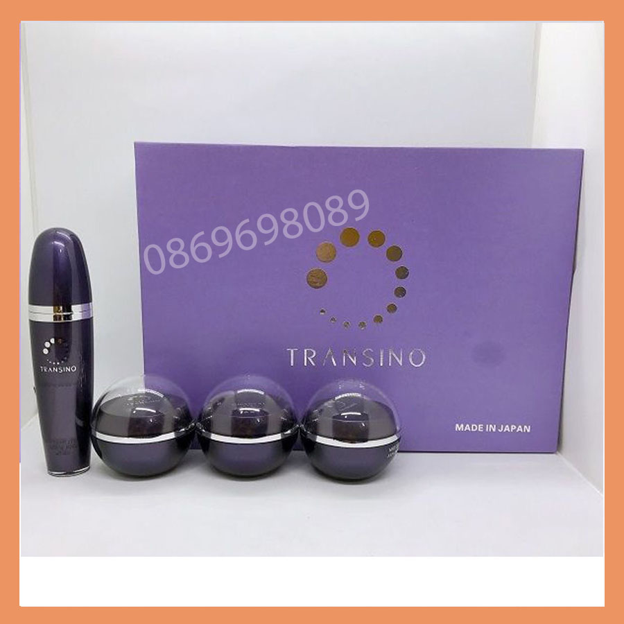 Bộ mỹ phẩm Transino tím trắng da xoá nám tàn nhang nhật bản bộ 4 sản phẩm