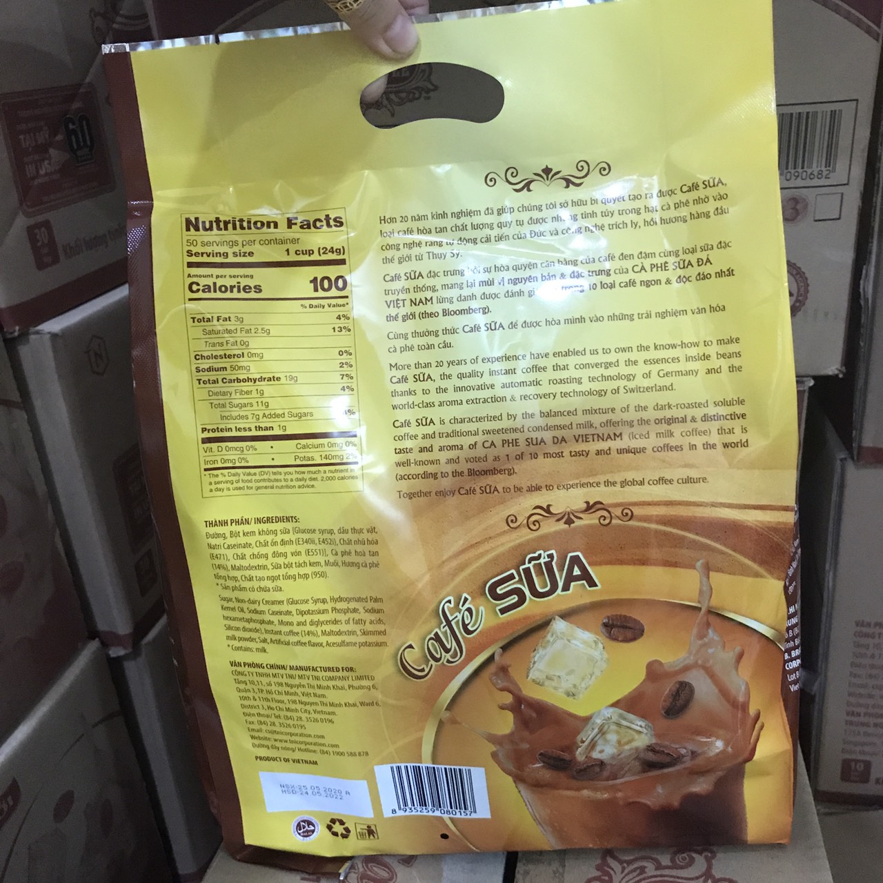 Cà phê sữa King Coffee bịch 50 gói 129K