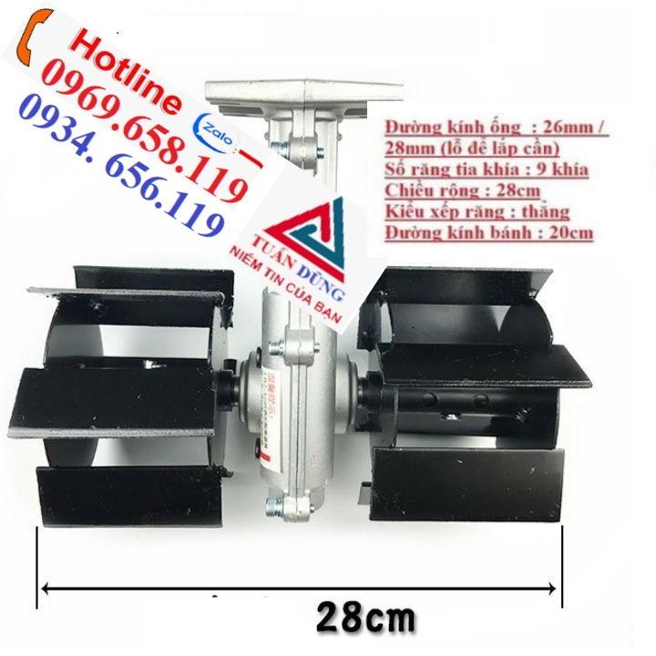 Đầu xới đất sạc cỏ lắp cho máy cắt cỏ, dau xoi 9 khĩa trục 26 hoặc trục 28, dau xoi dat rất tiện lợi cho bà con nông dân