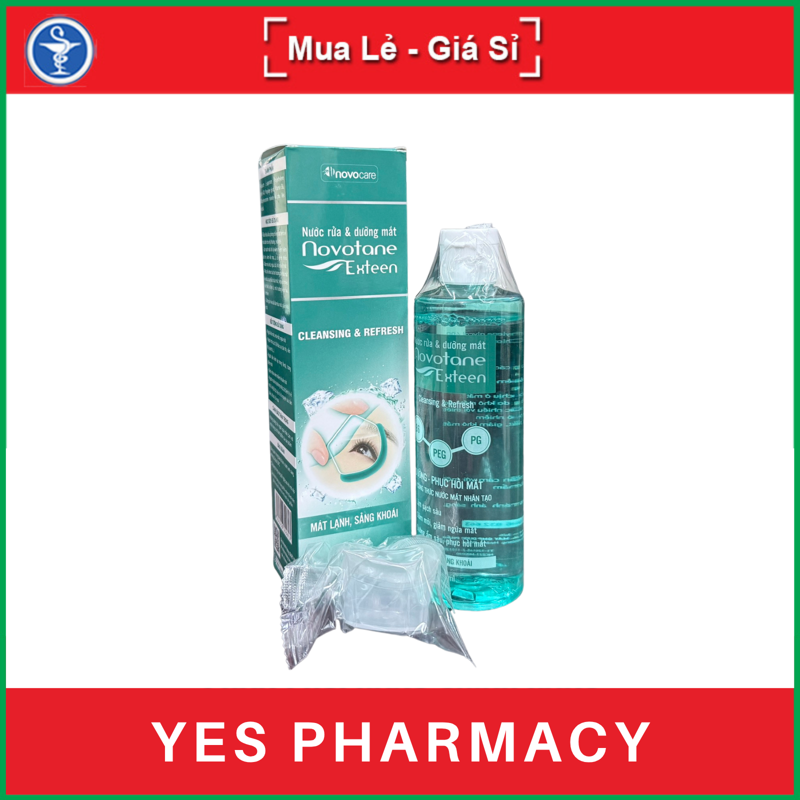 Novotane Exteen rửa trôi bụi bẩn, giảm ngứa đỏ mắt, khô mắt, mỏi mắt dành cho mắt thường - 250ml - YES Pharmacy