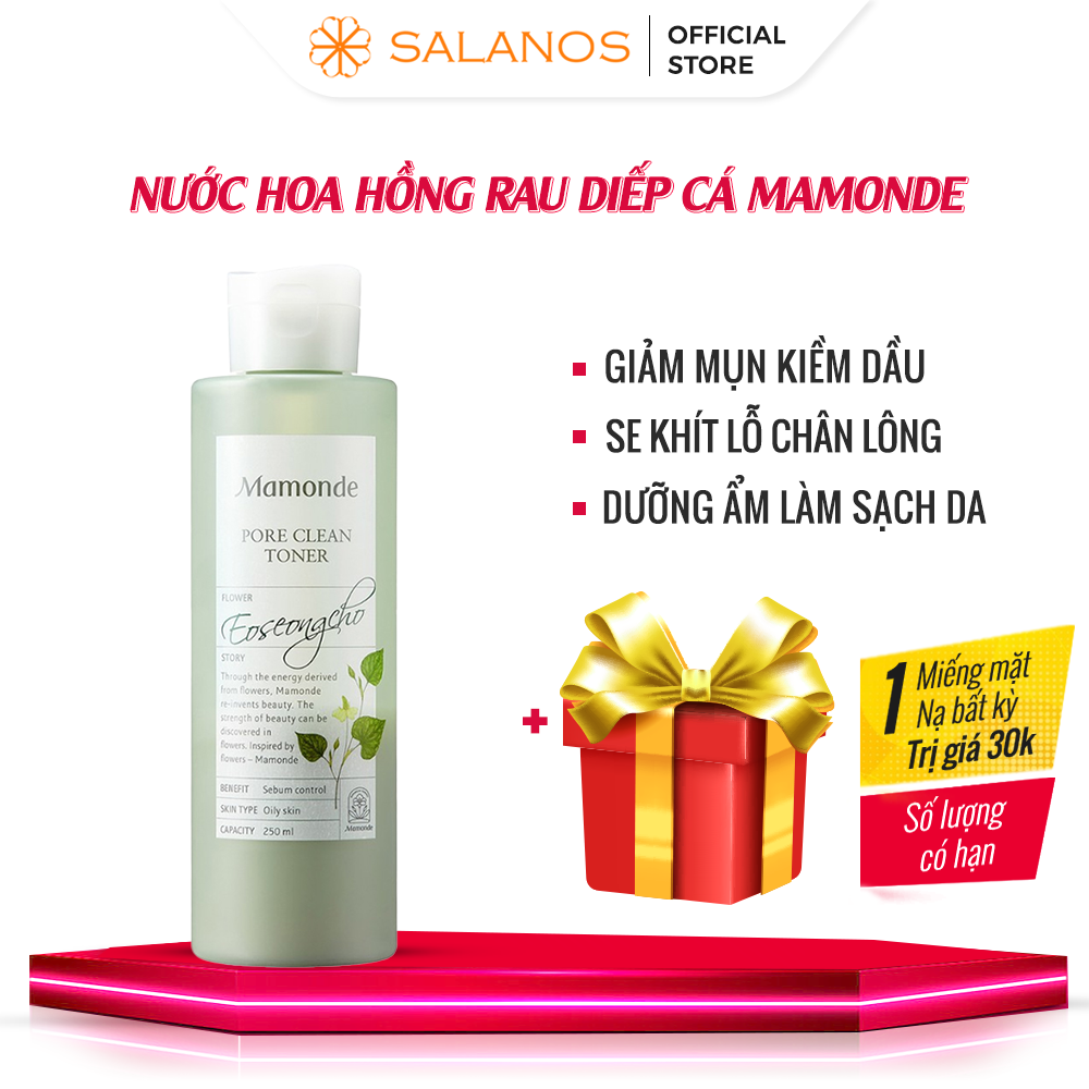 Toner Nước cân bằng Rau Diếp Cá MAMONDE PORE CLEAN giảm mụn kiềm dầu 250ml NHHSLN07