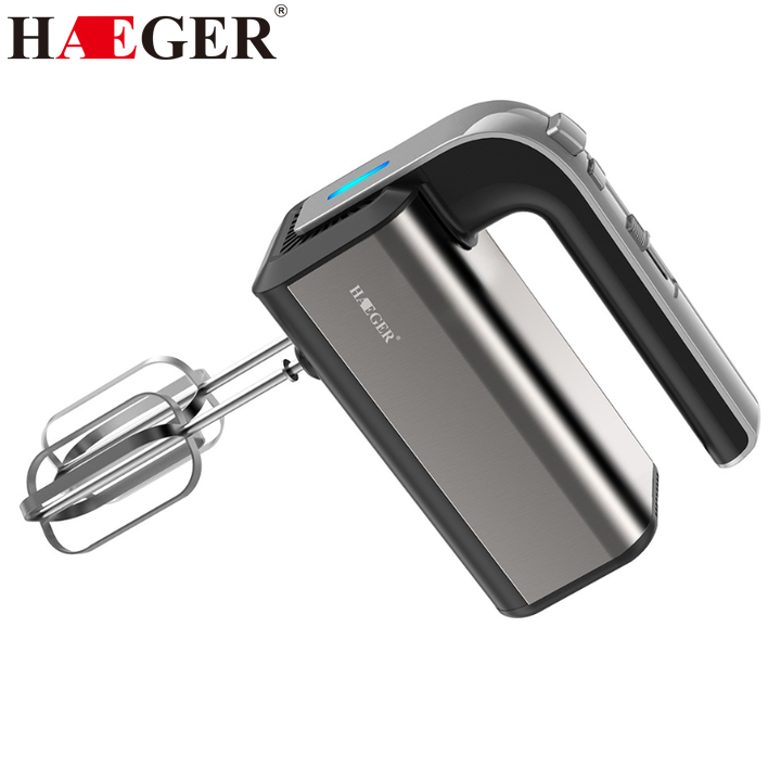 Máy đánh trứng, Máy Đánh Trứng Cầm Tay 05 Tốc Độ 500w Loại Cao Cấp 2020-Haeger Thiết kế kết cấu đũa khuấy tulip và soắn phù hợp sử dụng nhiều mục đích.