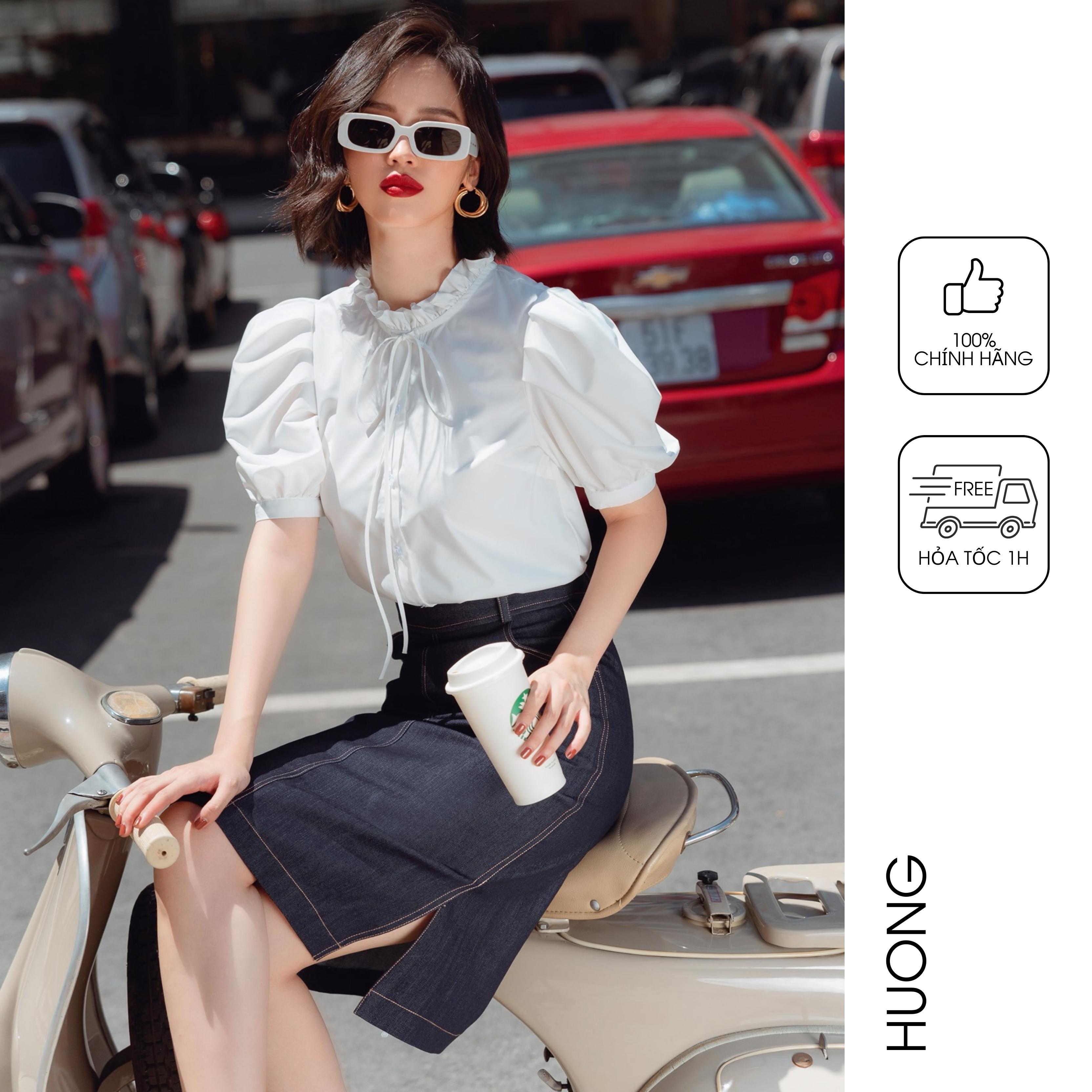 Huong boutique áo sơ mi cotton lụa nữ bssm15