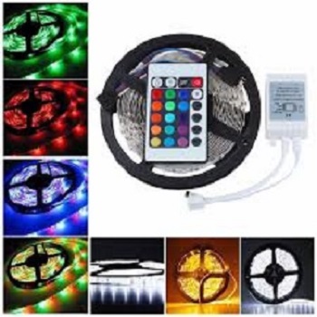 Bộ đèn led 5m 3528rgb trang trí ôtô + nguồn 12v + remote