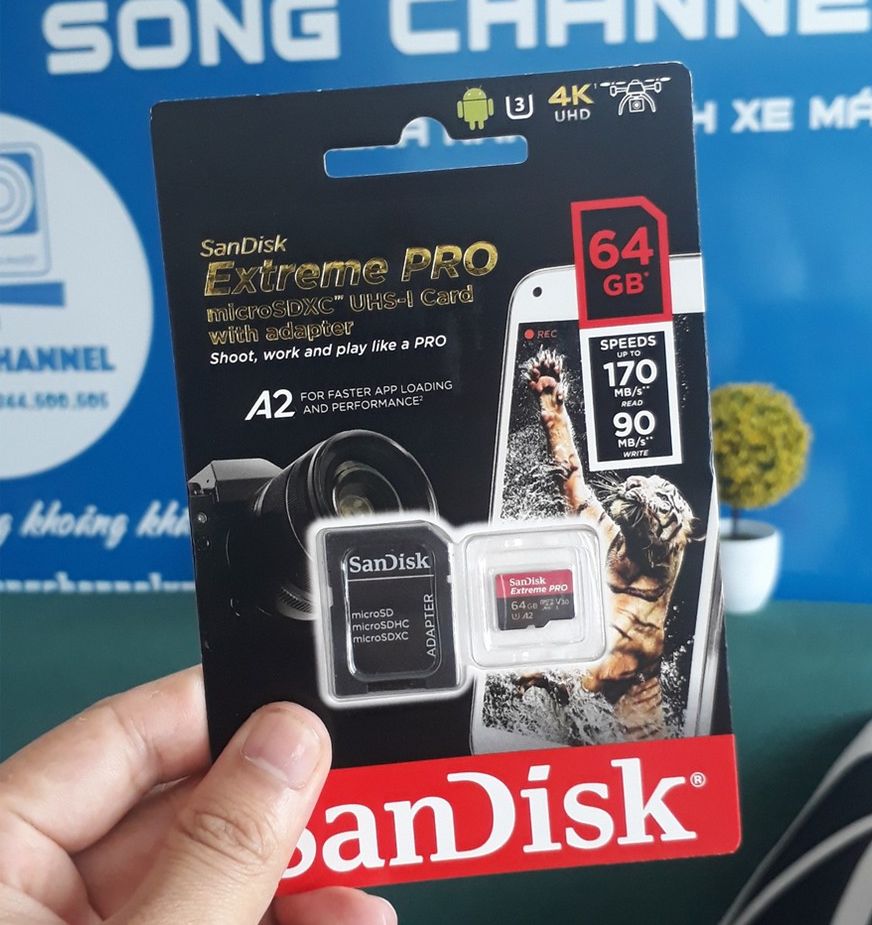 Thẻ nhớ microsdxc sandisk extreme pro a2 - 64gb v30 u3 170mb/s