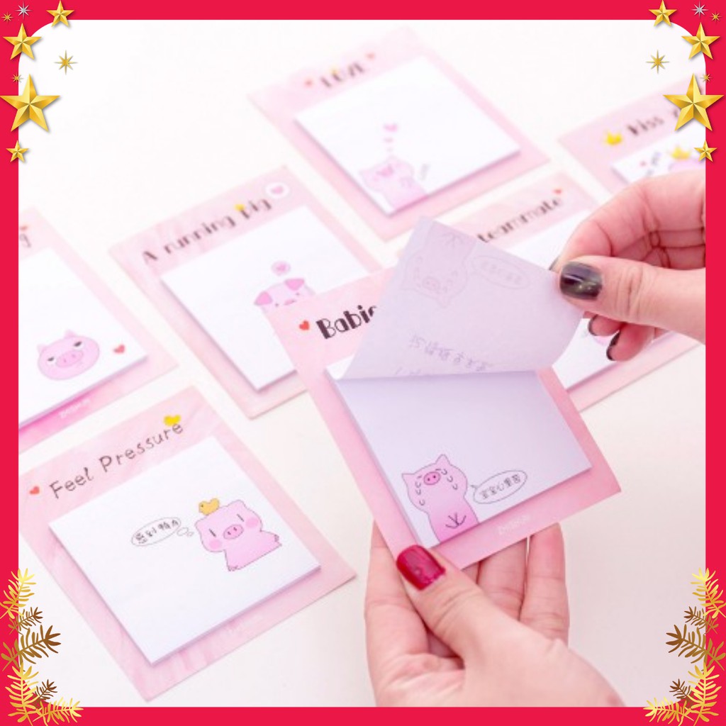 Giấy Note Ghi Chú Heo Hồng 30 Tờ