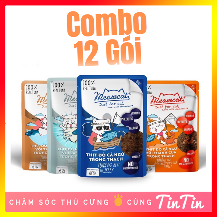 Combo 12 gói pate meowcat 09 mùi vị #tintin pet store